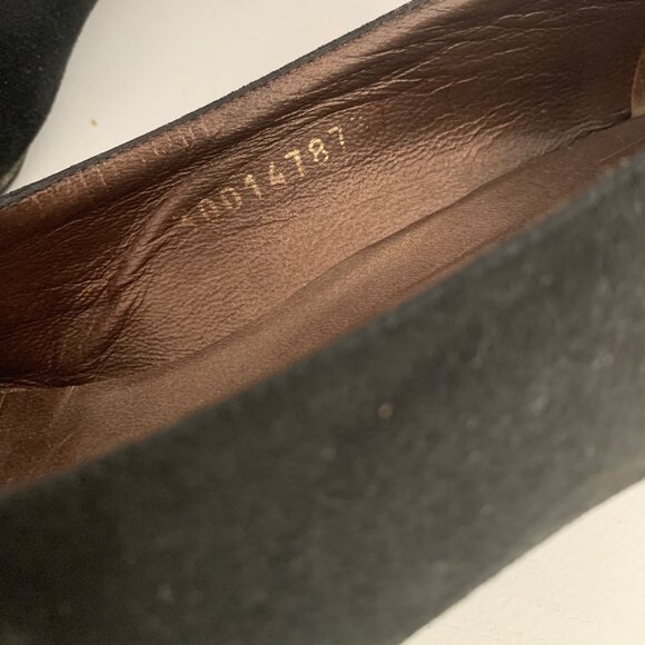 Vintage Black Suede Woven Detail Heels Size 7 - Picture 5 of 9